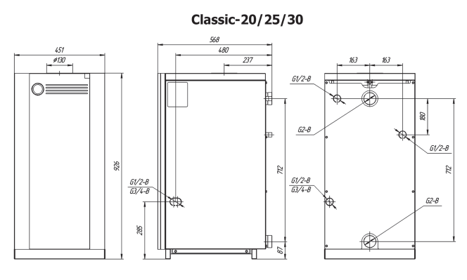 Котел газовый стальной ЛЕМАКС  Classic 25W