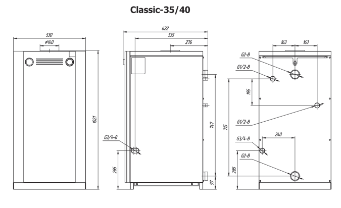 Котел газовый стальной ЛЕМАКС  Classic 40
