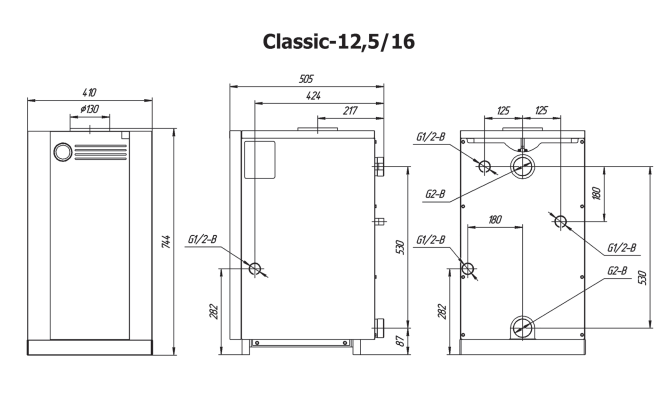 Котел газовый стальной ЛЕМАКС  Classic 16W
