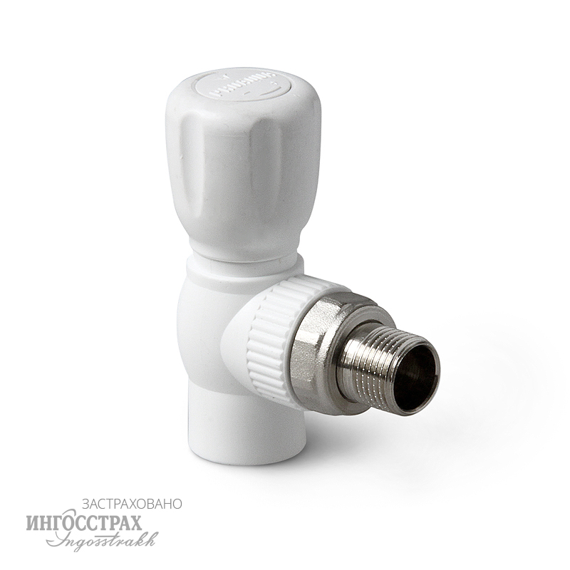 Кран (белый) радиаторный 25х3/4 угл PRO AQUA (45шт)