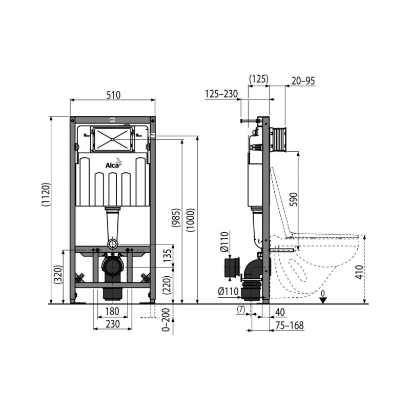 Инсталляция Sadromodul AM101/1120 W ALCA PLAST