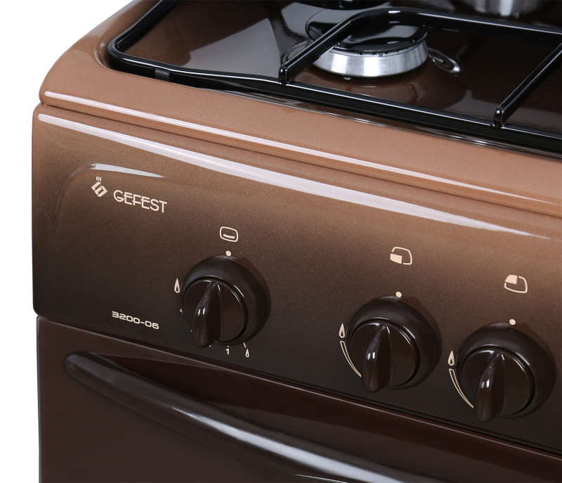 Газовая плита GEFEST 3200-06 К43 (50*57, цвет коричневый, газ-контроль стола и дух.шкафа)
